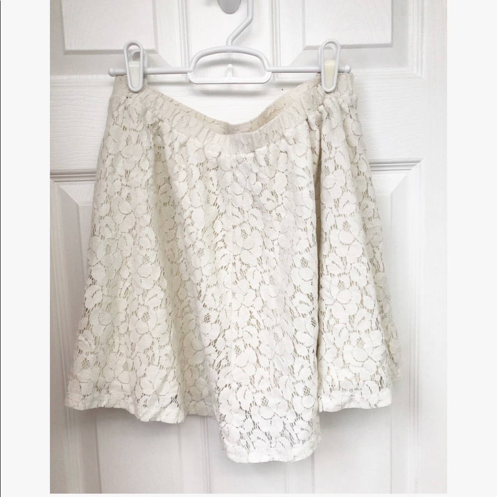 White Lace Mini Skirt